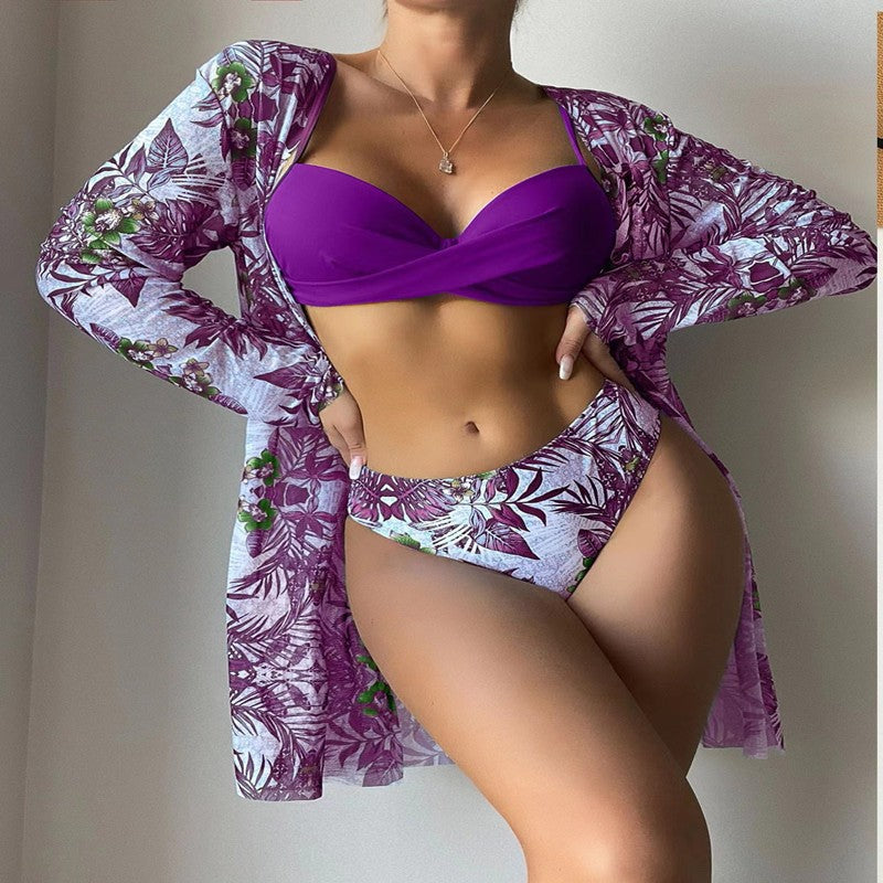 Dame Strandkimono med blomstret design Skovae