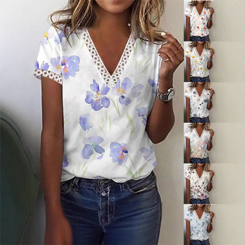 Dame Glitrende V-Pullover Bluse Skovae