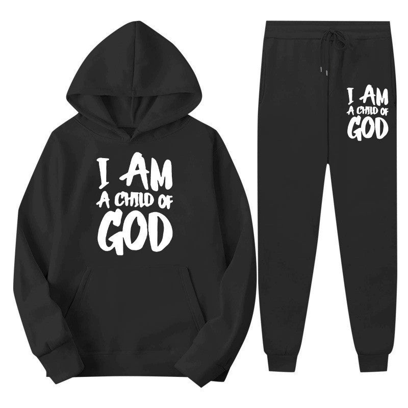 Kvinders hoodie sweatshirt med urban skrift og komfortable bukser Skovae