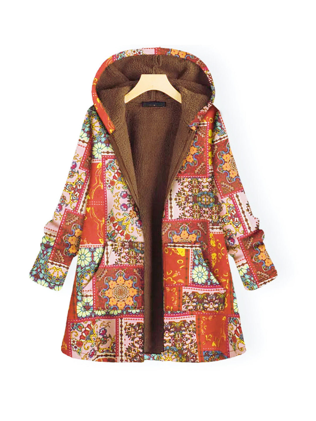 Femme Komfortabel Patchwork Hættejakke Stilla