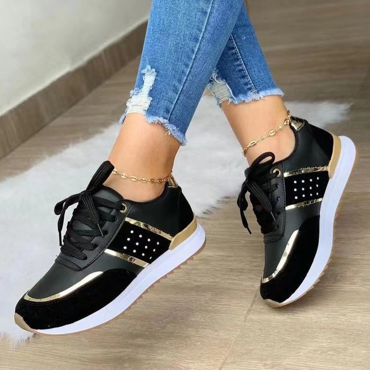 Dame Sporty Sneakers med fashionable Metallic-detaljer og åndbart overmateriale Stilla