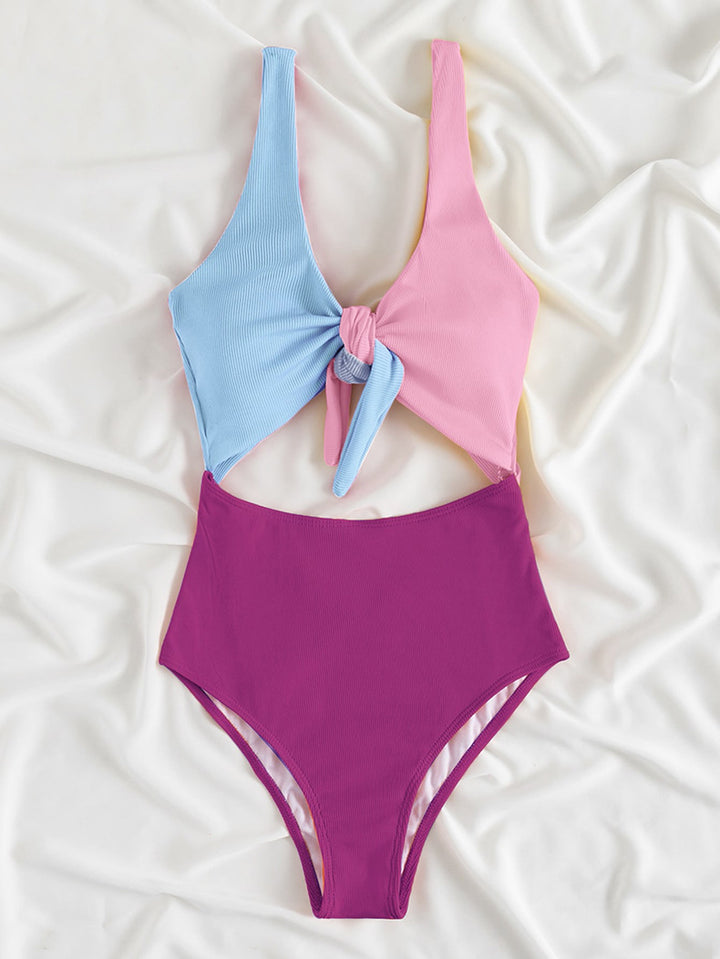Dame Knot Front Højskåret Bikini Sæt Stilla