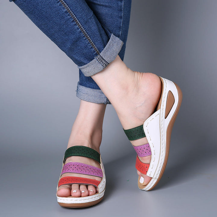 Dame mode plateau-sandaler med åndbart overmateriale Stilla