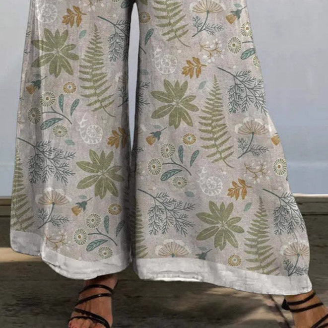 Dame Relaxed Fit Floral Bred Bukser Stilla