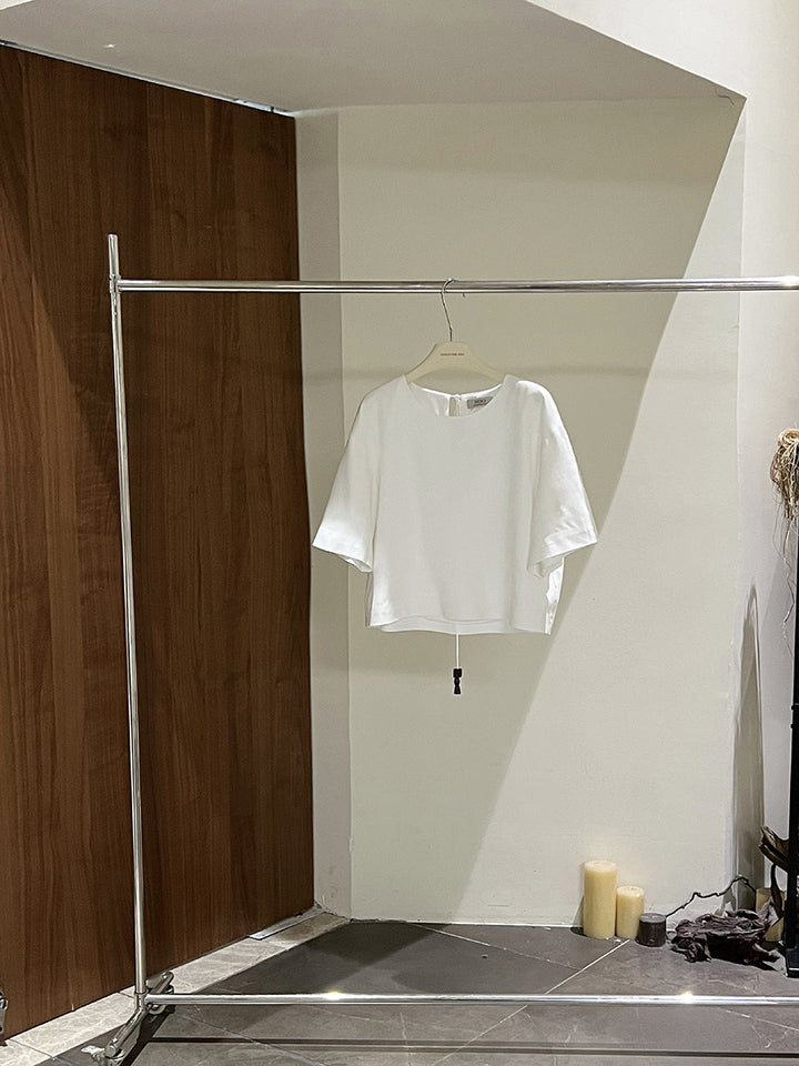 Dame afslappet oversized bluse med variable knude detaljer Stilla