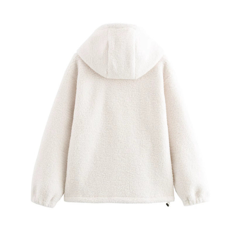 Femme Cozy Sherpa Hoodie Jakke Stilla