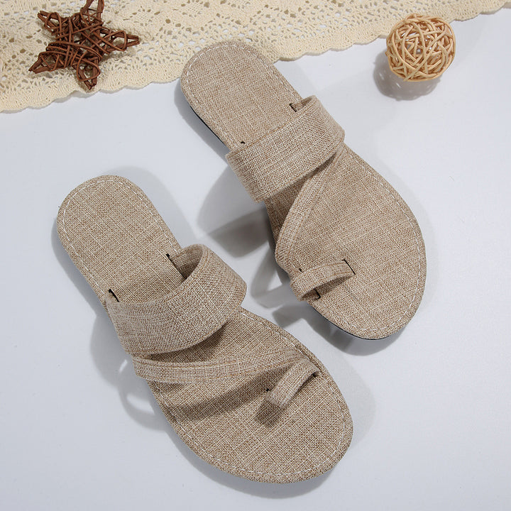 Dame Denim Tåsplit Sandaler med krydset rem og anatomisk fodseng Stilla