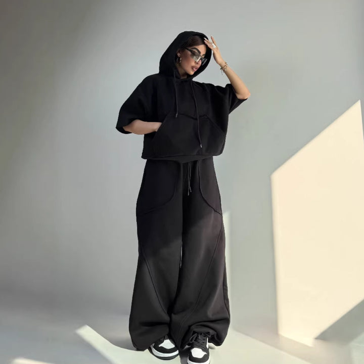 Kvinder Oversized Hætte sweater med Kænguru Lomme og Elastisk Bund Skovae