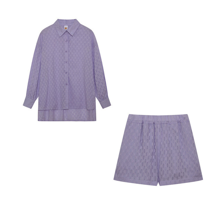 Dame To-delt Sæt med luftig Bluse og behagelige Shorts Stilla