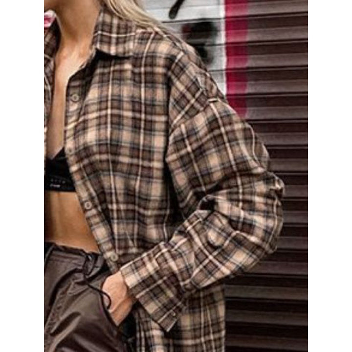 Damer casual ternet skjortejakke i oversized pasform Stilla
