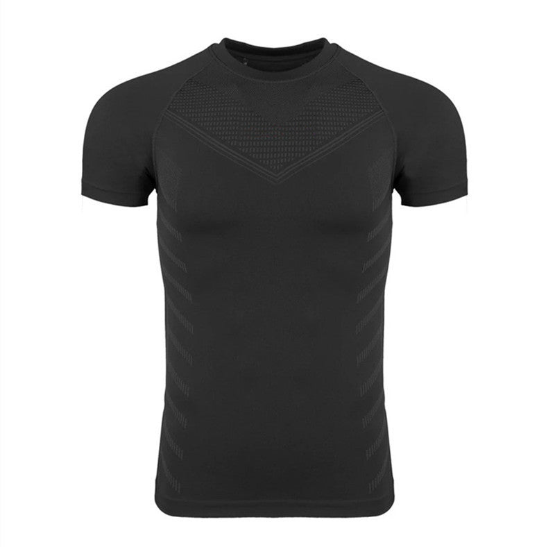 Herrer sports kompressions T-shirt med åndbare teknologier Stilla