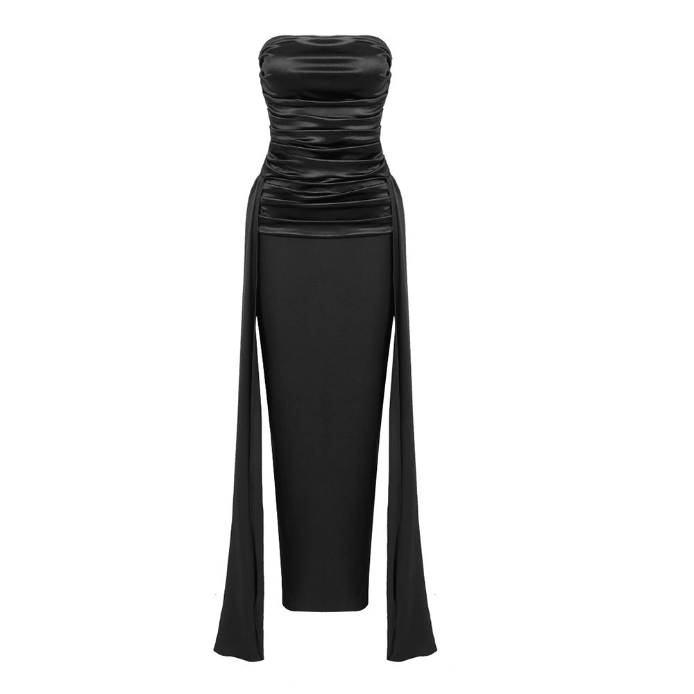 Dame Elegant Cocktailkjole med raffineret draperingseffekt og flydende stoffbaner Stilla
