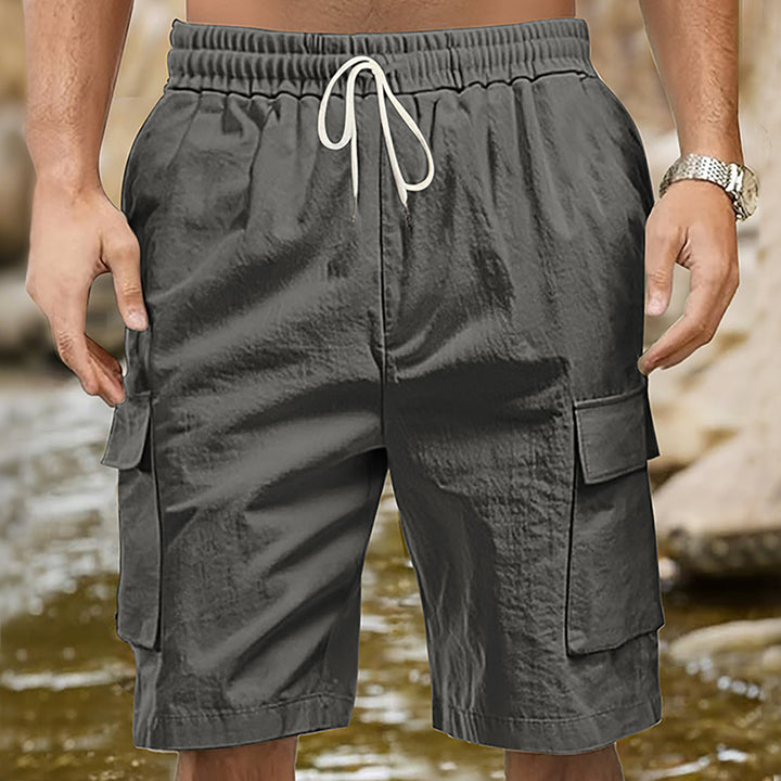 Herrer Cargo-shorts med praktiske sidelommer og elastisk talje Stilla