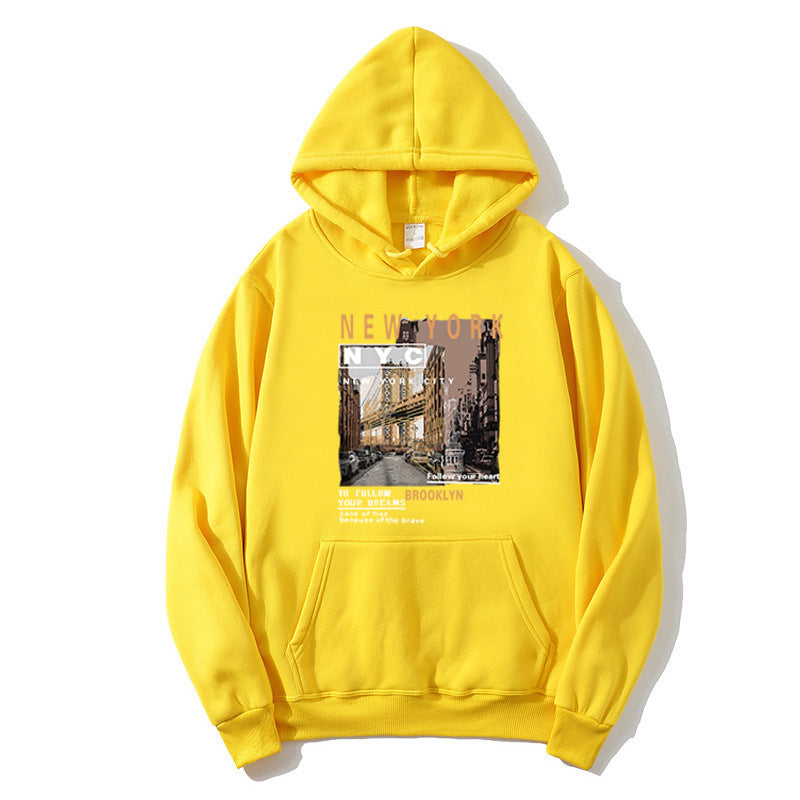 Kvinder hoodie med stilfuldt New York tryk Skovae