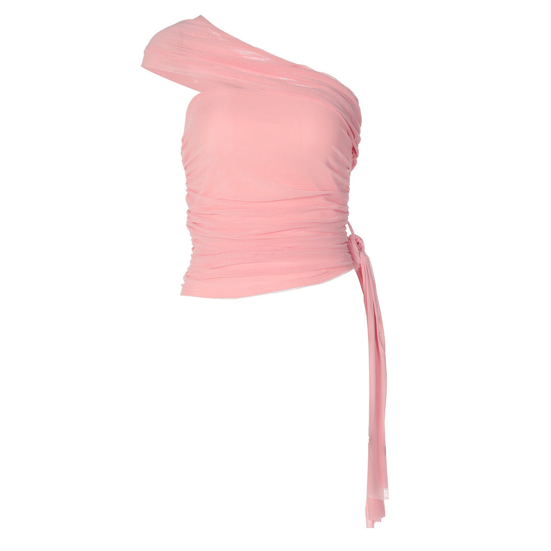 Dame Elegant Asymmetrisk Top med Wickel-design Skovae