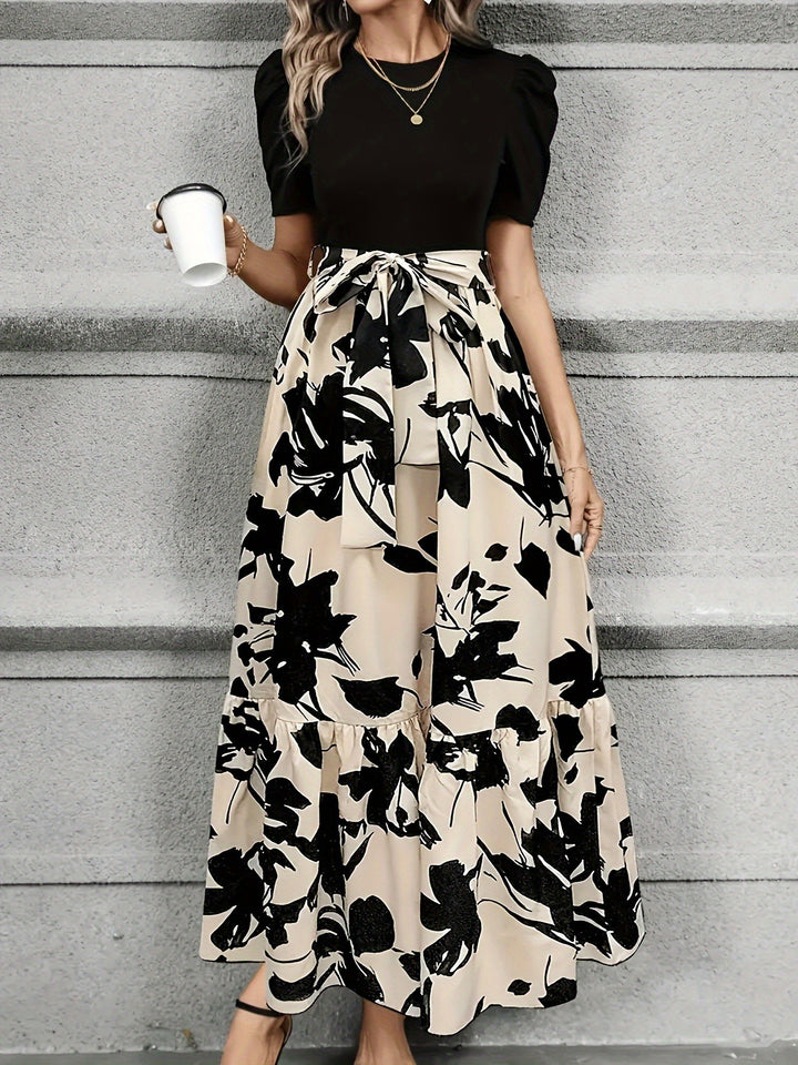 Dame maxiskørt med floral design Stilla