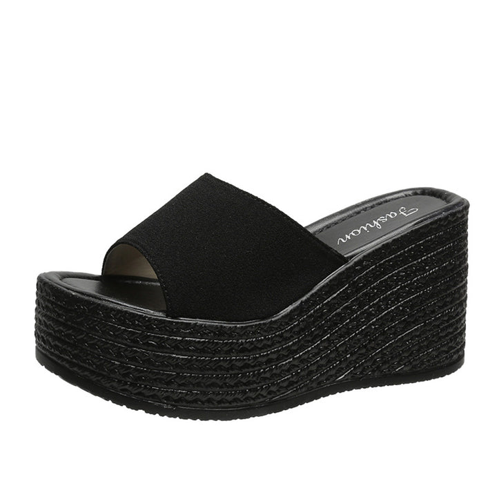 Damer kilehæls slippers med flettet design Stilla