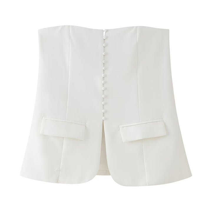 Femme Struktureret Satin Korset Top Stilla