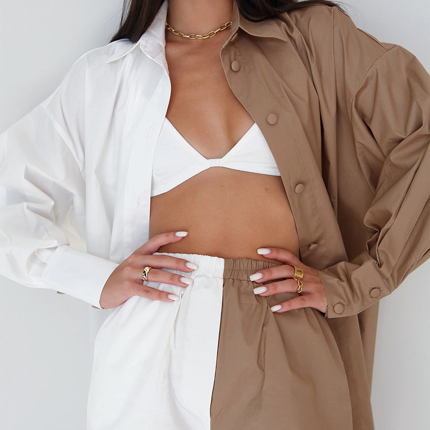 Dame Oversized Skjorte med asymmetrisk Snit og moderne Knapdetaljer Stilla