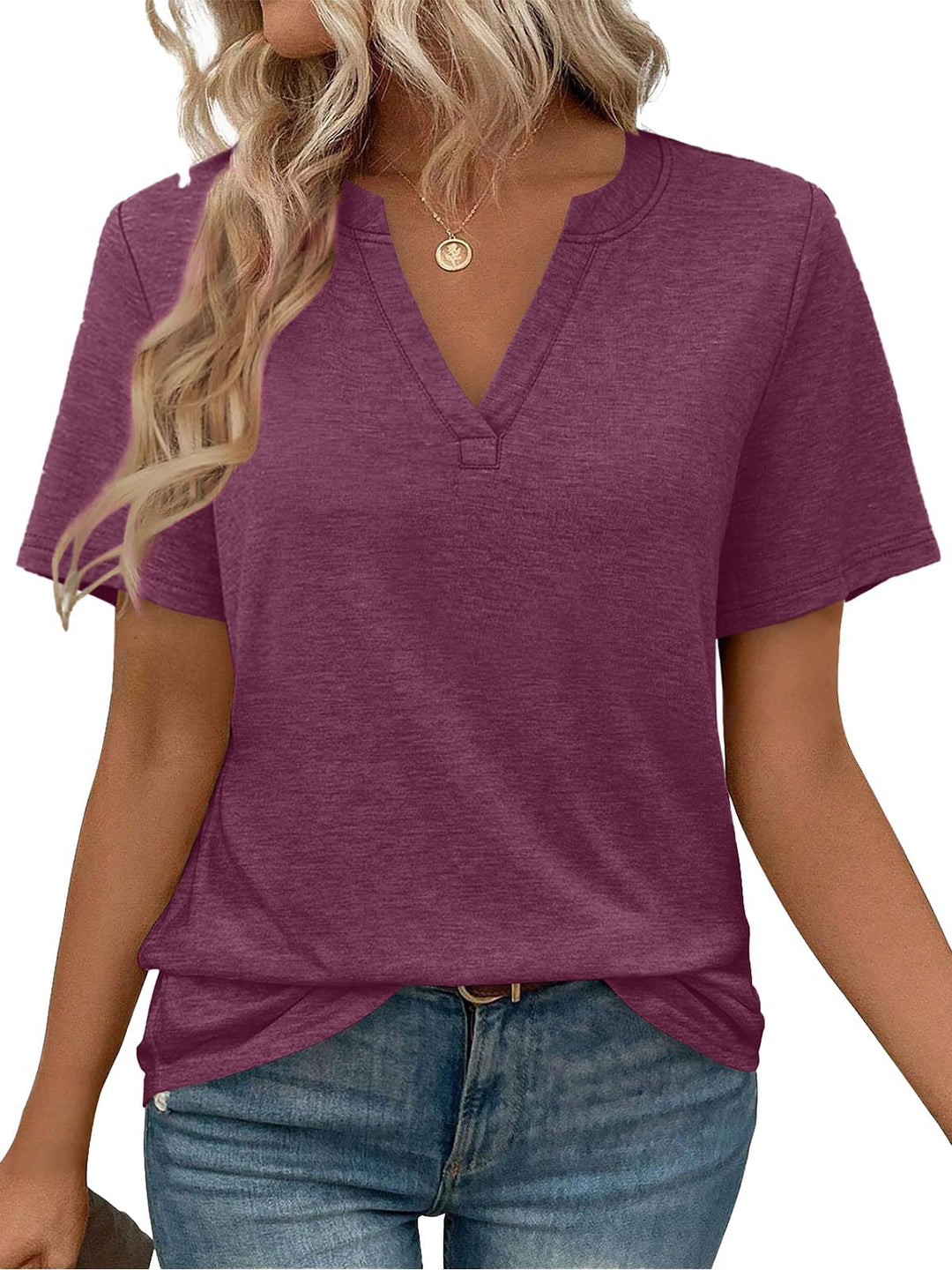 Kvinder V-Udskæring Fritids T-Shirt Stilla