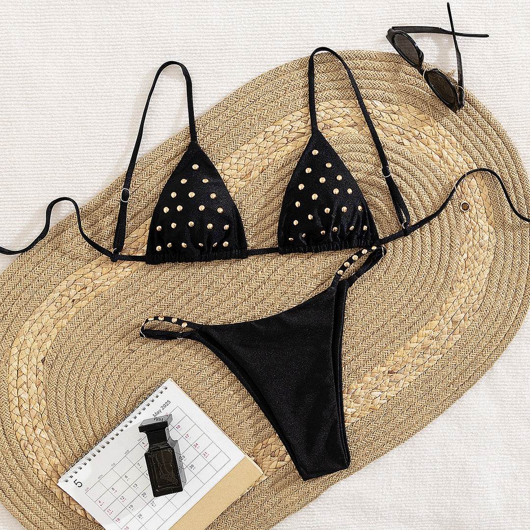 Dame Triangel-Bikini med gyldne detaljer Stilla