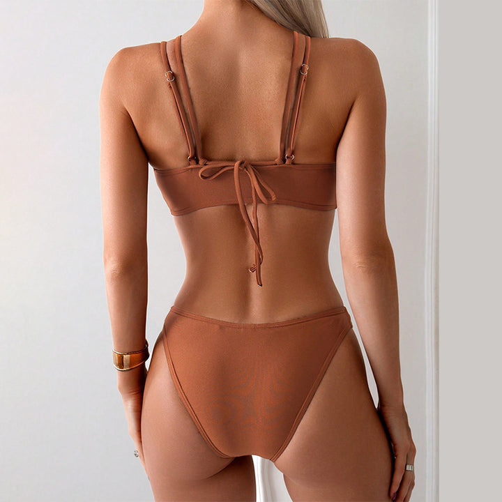 Dame bikini-sæt med raffineret cut-out-design og justerbare stropper Skovae