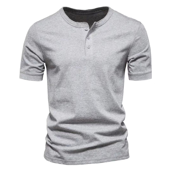 Herrer Korte Ærmer Henley T-Shirt lavet af åndbart bomuldsblanding Stilla