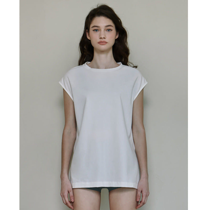 Dame Oversized T-shirt i højkvalitets bomuldsblanding med afslappet pasform Stilla