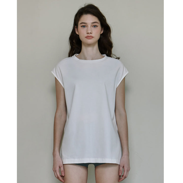Dame Oversized T-shirt i højkvalitets bomuldsblanding med afslappet pasform Stilla