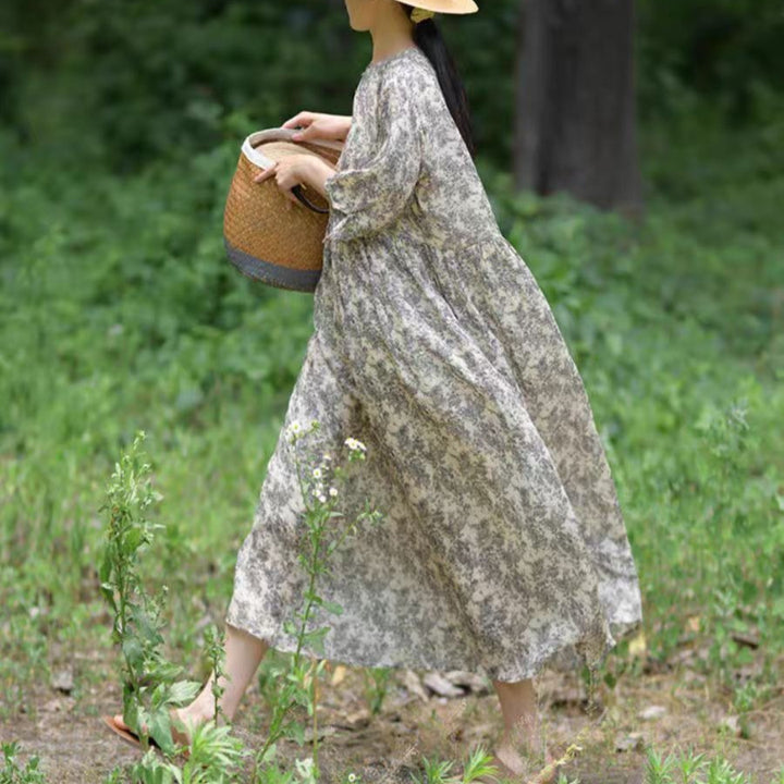 Femme Floral Maxi Kjole Stilla