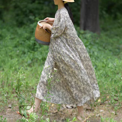 Femme Floral Maxi Kjole Stilla