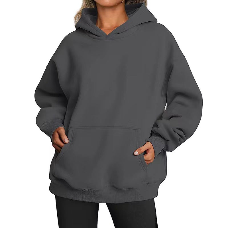 Kvinders oversized hoodie med praktiske kængurulommer og blød indvendig foring Skovae