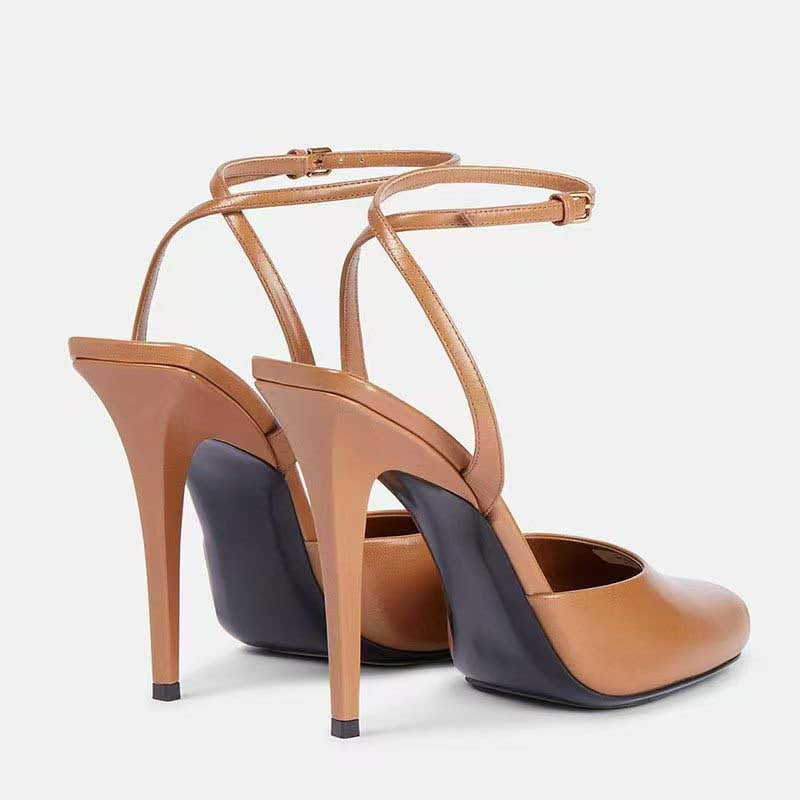 Femme Open-Toe Slingback High Heels med elegant ankelrem-detalje Stilla