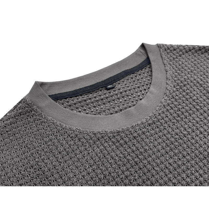 Herrer Rundhalsshirt lavet af struktureret materiale med åndbare egenskaber Stilla