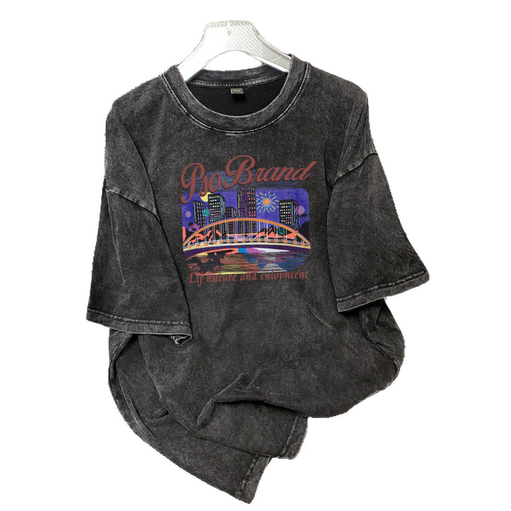 Dame Oversized T-shirt med vintage-inspireret grafikdesign Stilla