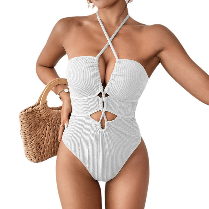 Dame one-piece badedragt med cut-out og raffinerede knude-detaljer Stilla