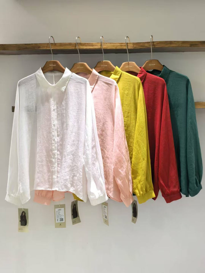 Dame Langærmet Button-Up Bluse Stilla