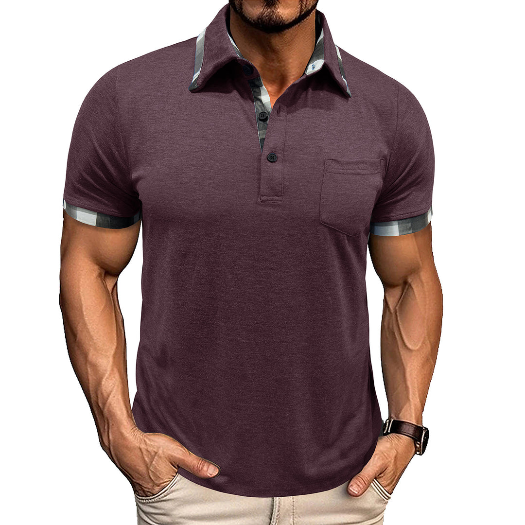 Herre polo-shirt med moderne kontrastdetaljer Stilla
