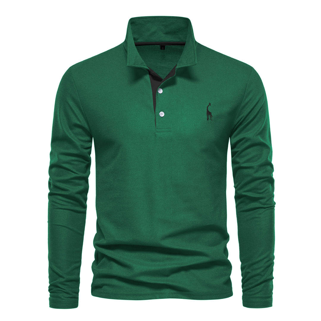 Herre Lange Ærmer Poloshirt med moderne Kontrastkrave og kvalitets bomuldsblanding Stilla