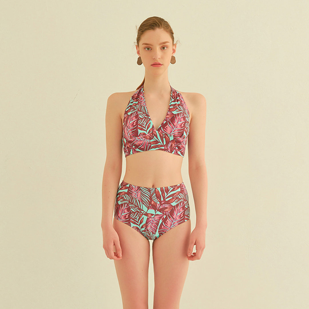 Dame bikinisæt med høj talje og elegant halterdesign Stilla