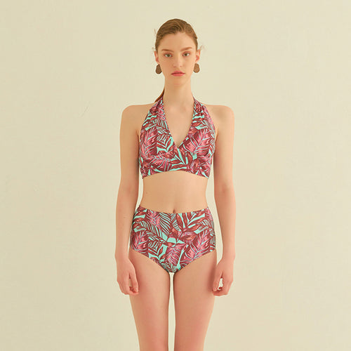 Dame bikinisæt med høj talje og elegant halterdesign Stilla
