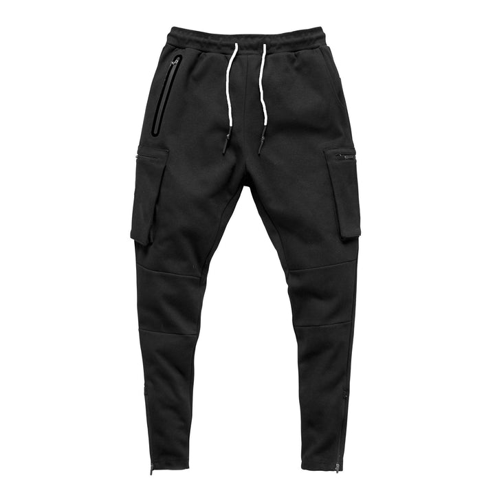 Herren Slim-Fit Cargo-Sweatpants med sidelomme med lynlåse Stilla