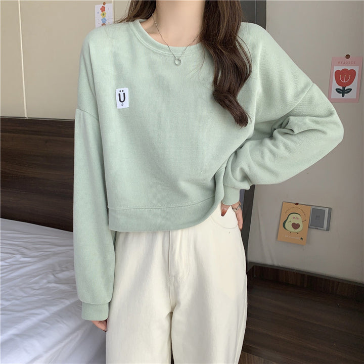 Femme Relaxed Fit Pullover Sweatshirt med stilfulde ribærmer Stilla