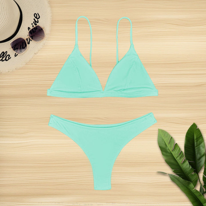Dame Triangel-Bikini-Sæt med justerbare stropper og sømløst design Stilla