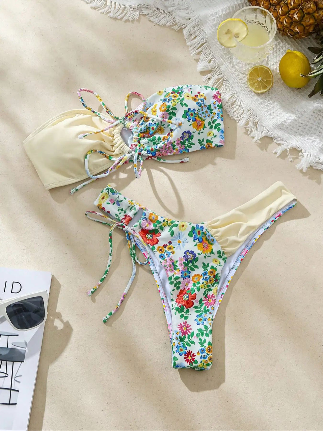 Dame Glad Blomsterprint Bikini Skovae