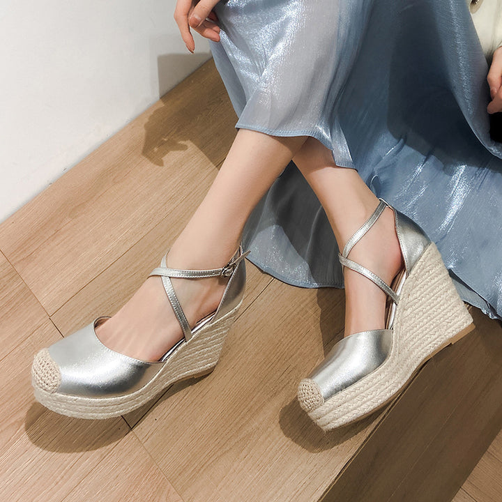 Femme justerbare Espadrille kile sandaler Stilla