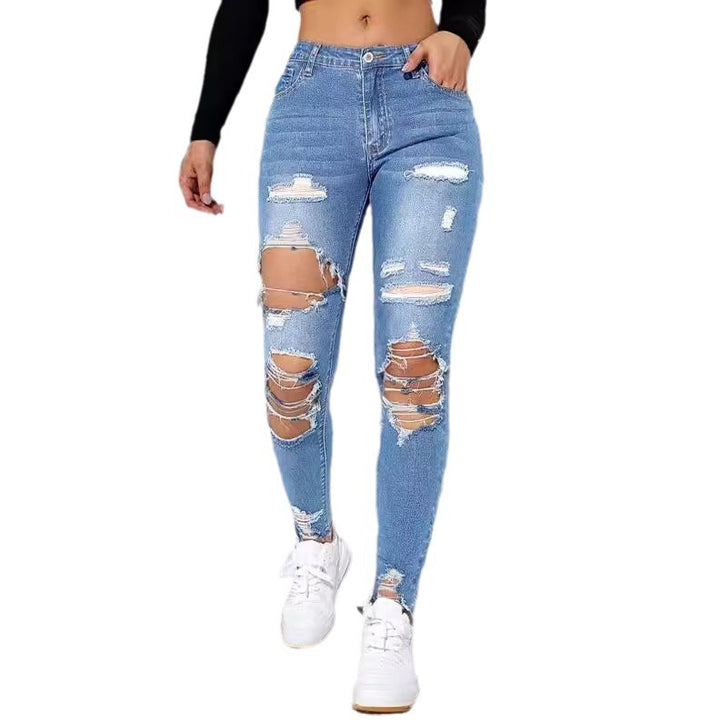 Dame Revnet Skinny Jeans med høj talje og trendy design Stilla