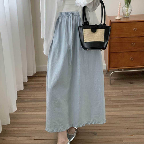 Dame Relaxed Fit Maxi Nederdel med Flæsebund Stilla