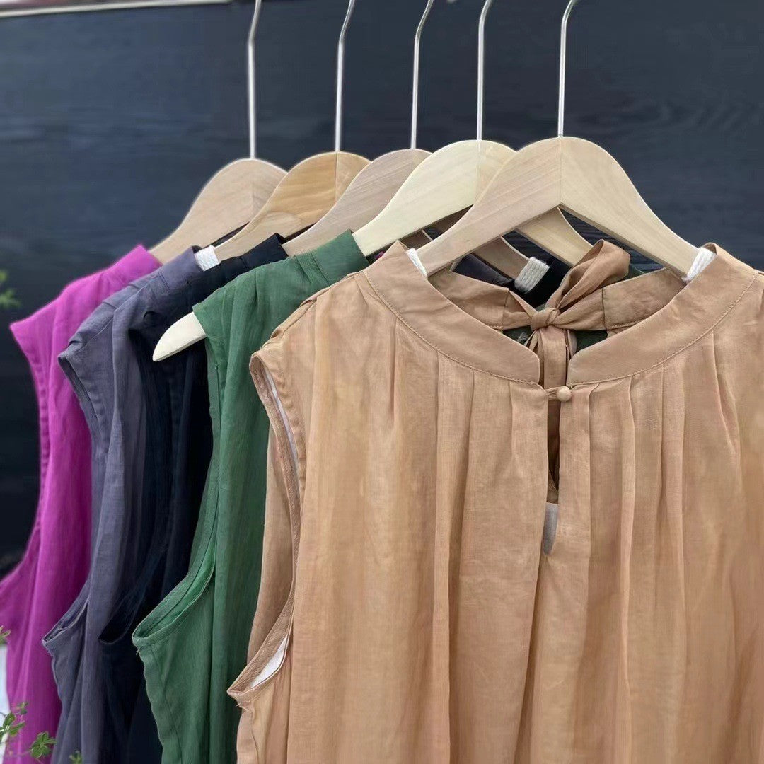 Femme Ærmeløs Maxikjole med Fald-Ryg Detalje Stilla
