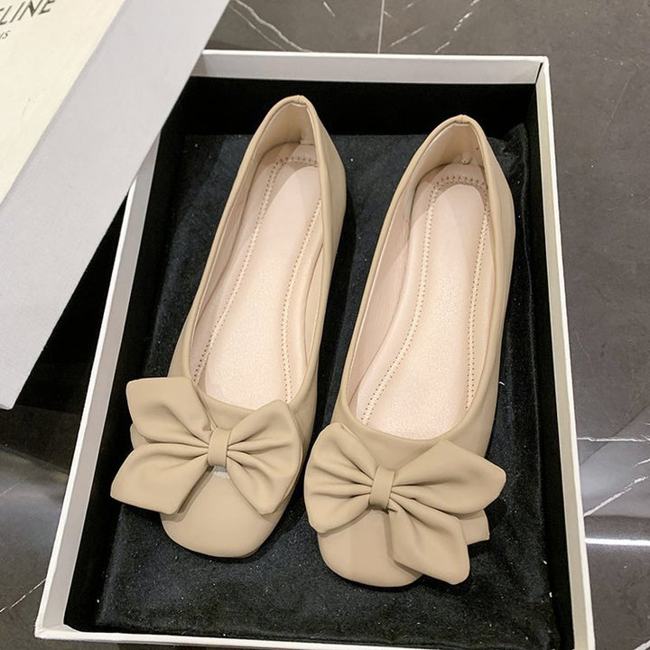 Dame elegante ballerinaer med moderne sløjfeapplikation Stilla